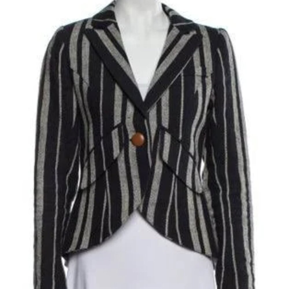 Pre-Loved Smythe Navy & White Linen Duchess Blazer